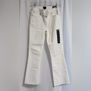 J. Crew Classic Mid Rise Flare Crop White Denim Pants